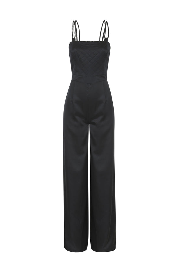 Chic black jumpsuit for a feminine silhouette
