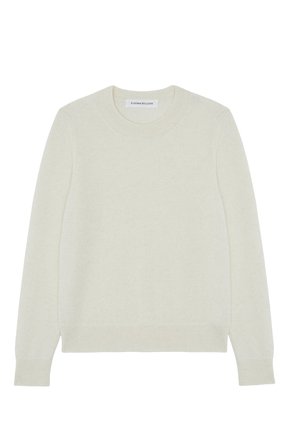 White sweater made in alpaca wool with natural fibers