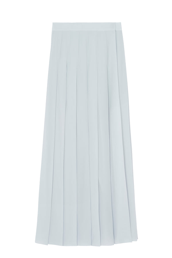 Maxi length grey silk skirt for an alluring look