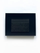 Black card holder in luxurious salmon and calfskin leather